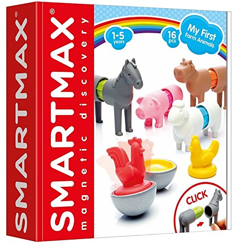 SmartMax My First Farm Animals horse, sturdy magnets support easy assembly and fine motor skills.