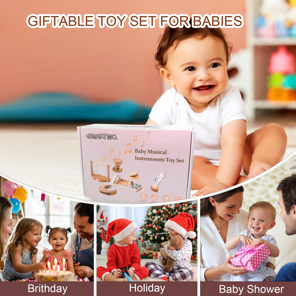 Smartwo Montessori instruments set in a playful band scene for kids