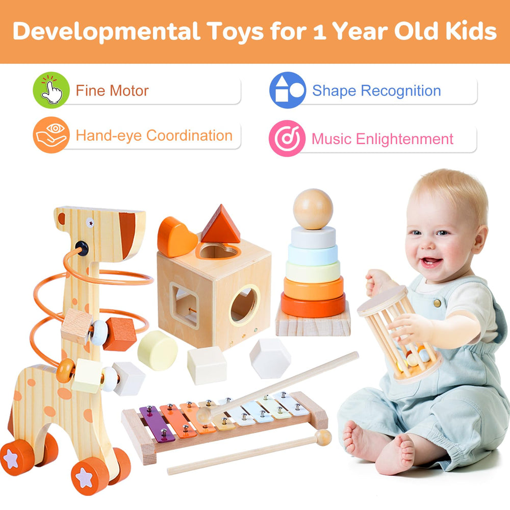 Smartwo Glockenspiel wooden toy invites rhythmic exploration for early music interest.