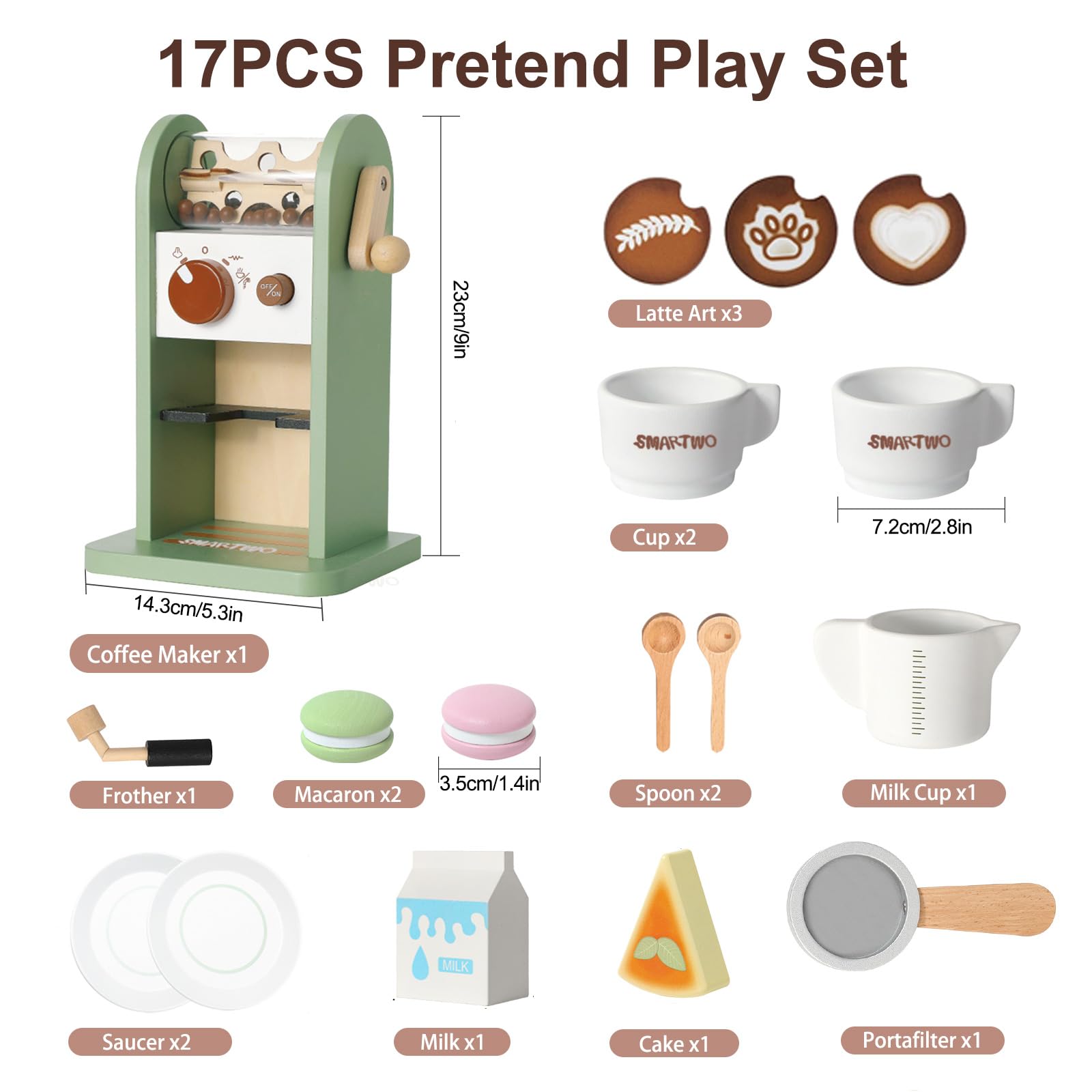 Smartwo cups and spoons accessories invite realistic serving and social play.