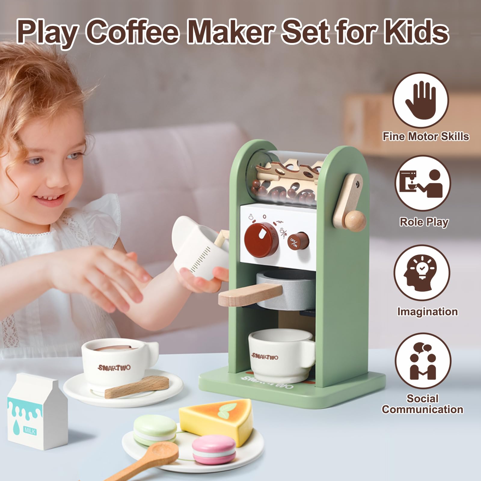 Smartwo milk box and milk form cup encourage tidy pretend recipes.
