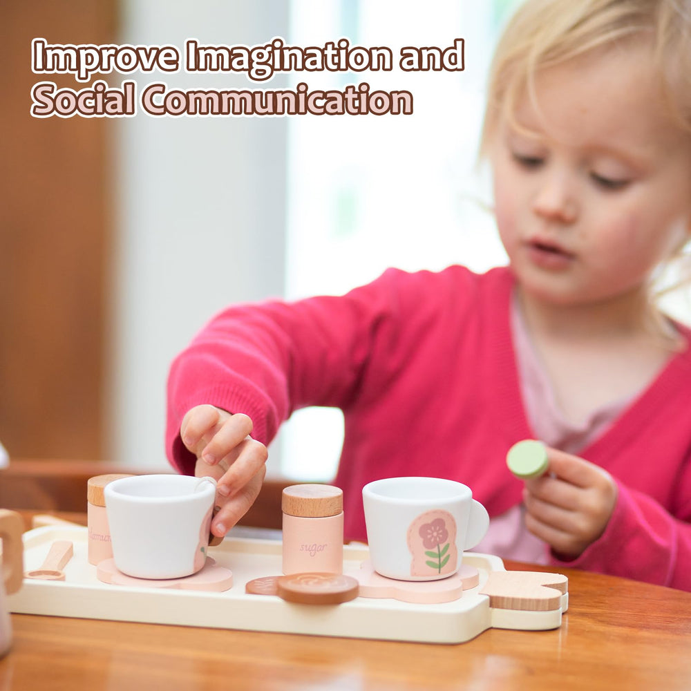 Smartwo wooden tea set flower vase adding decor and charm