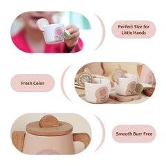 Smartwo wooden tea set tea bags for role play tea ceremonies