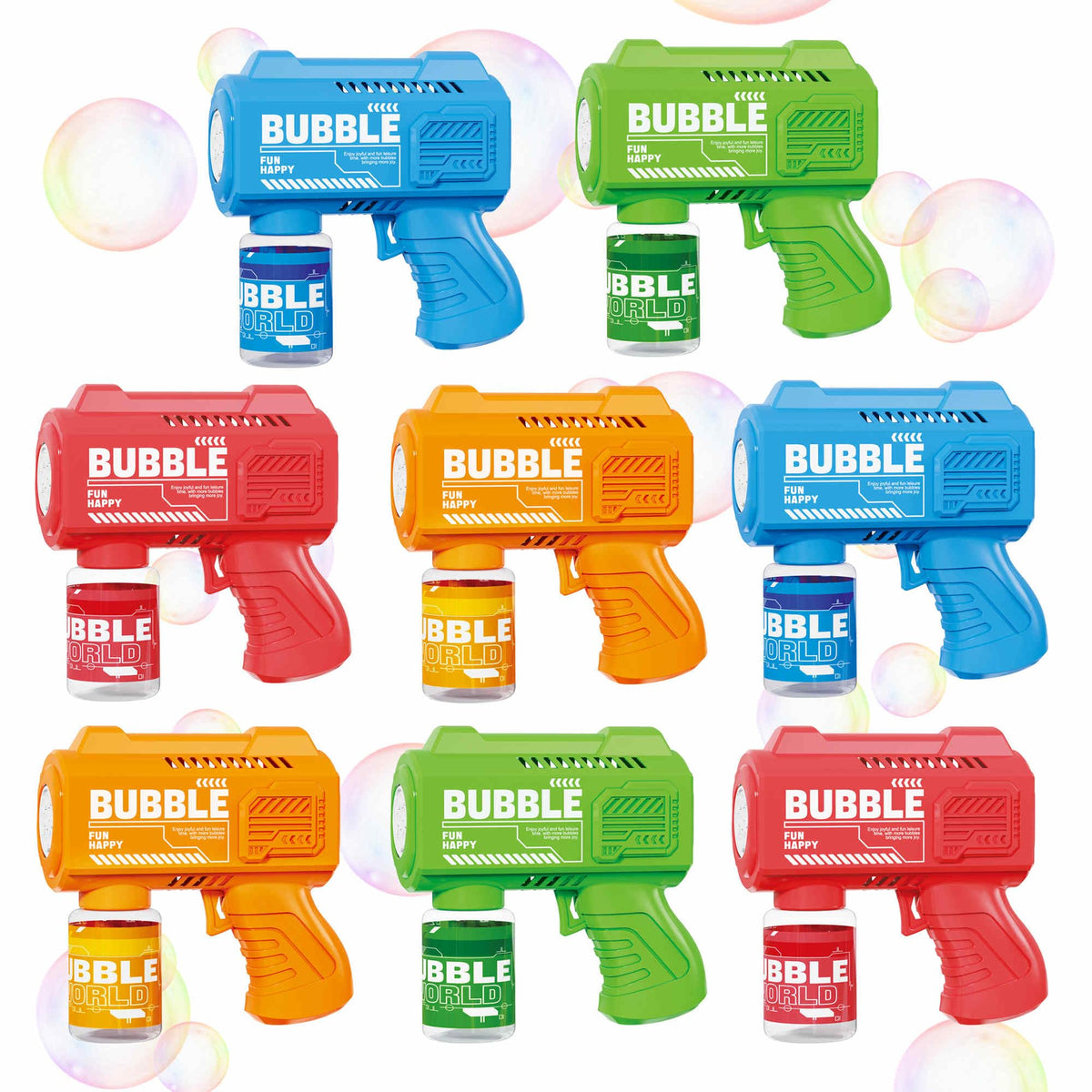 SmartYeen 8-pack red bubble gun for group outdoor play and festivals
