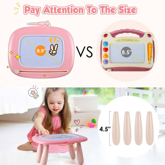 Smasiagon color zones doodle board pink helps color recognition and imaginative drawing.