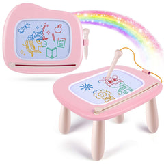 Smasiagon magnetic drawing board pink front view showing mess-free creativity for kids.