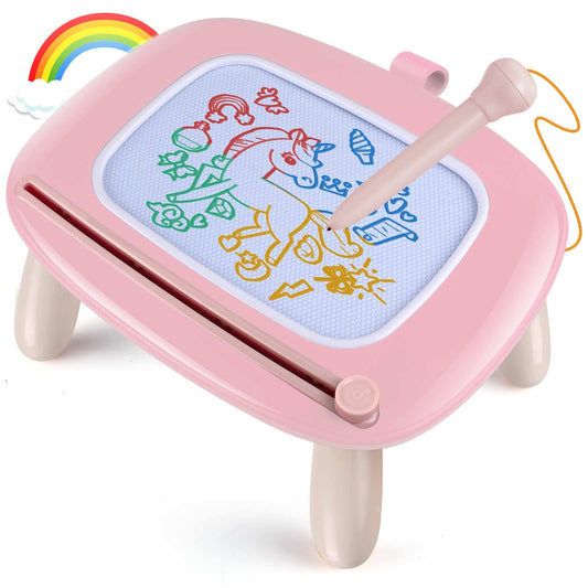 Smasiagon toddler magnetic drawing board pink front view for creative play and motor skills.