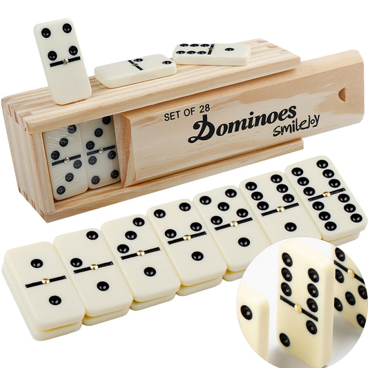 Smilejoy dominoes 28 pieces arranged for a family game night.