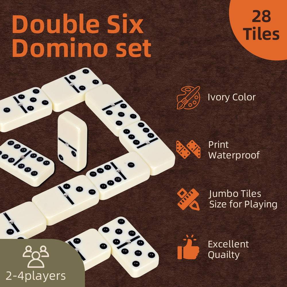 Smilejoy domino set with 28 tiles ready for two to four players.