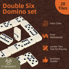 Smilejoy domino set with 28 tiles ready for two to four players.