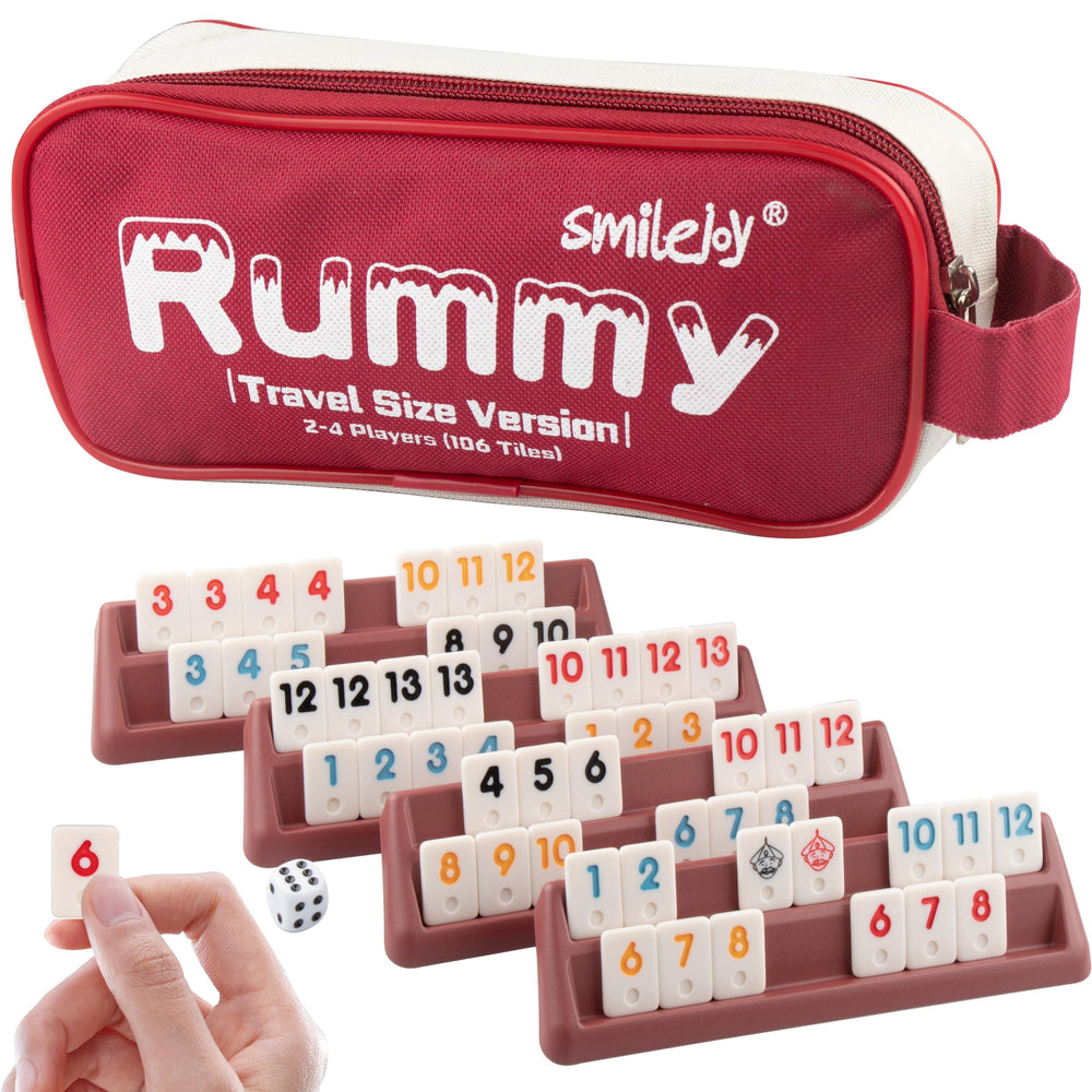 Smilejoy Mini Rummy Cube tiles in vibrant colors ready for gameplay