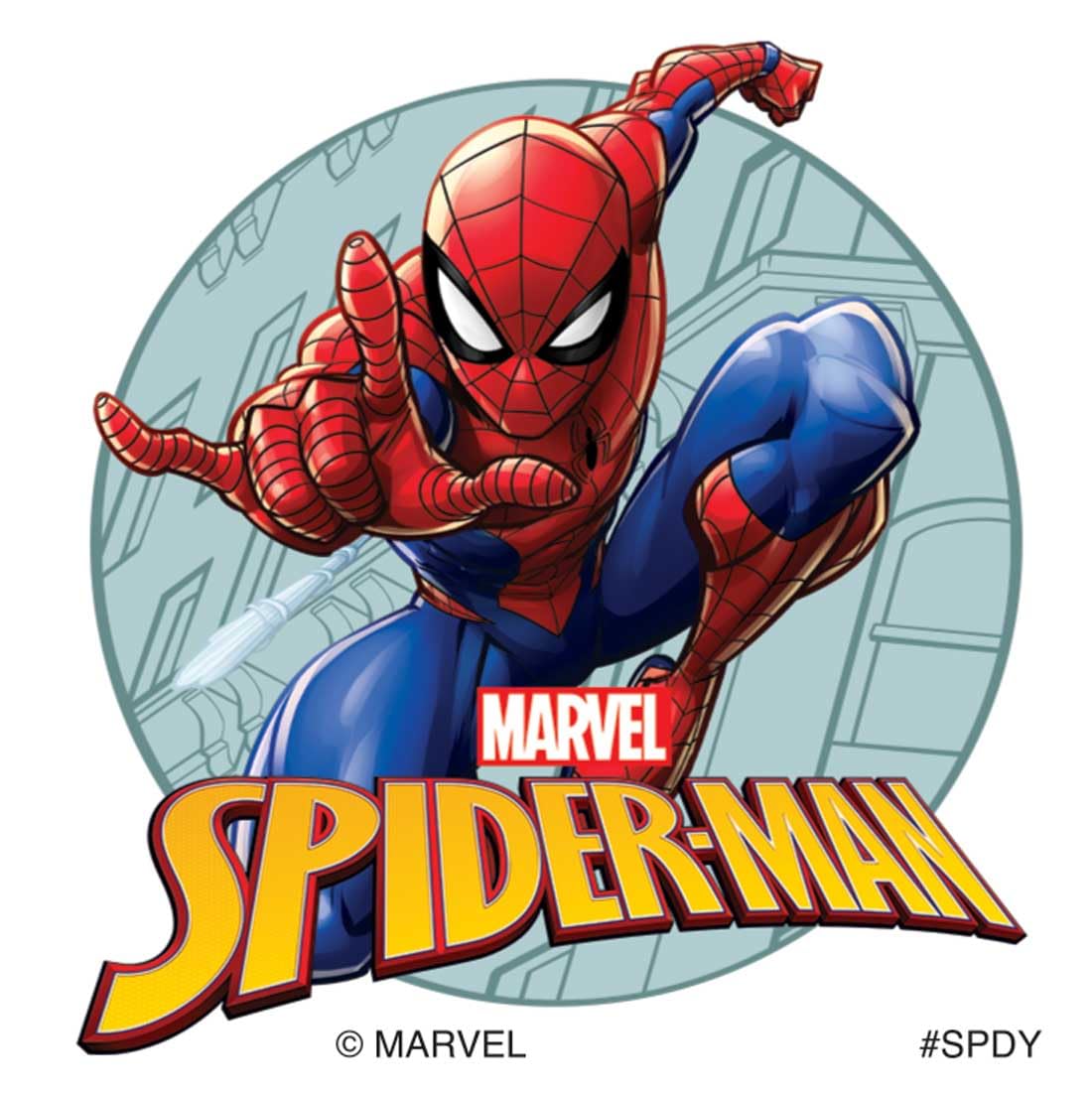 SmileMakers Spiderman action design sticker featuring bold graphics for school projects