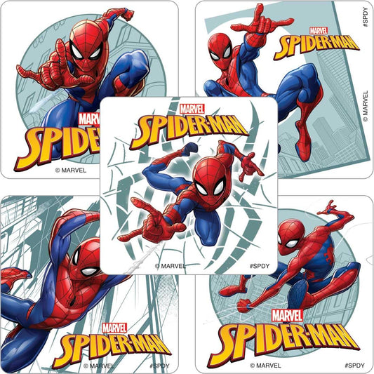 SmileMakers Ultimate Spiderman sticker design collection shows vivid Spidey action for kids' crafts
