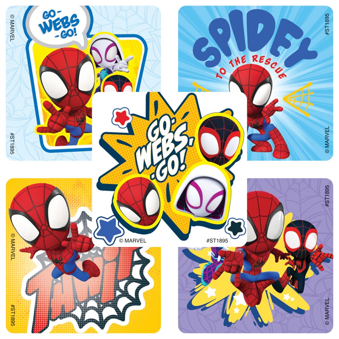 SmileMakers Spidey & His Amazing Friends design 1 showing Spidey in action for rewards