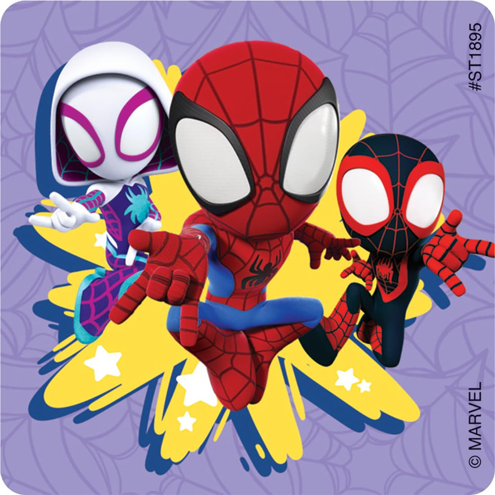SmileMakers Spidey stickers pack 100-count showcasing multicolor set for easy dispensing