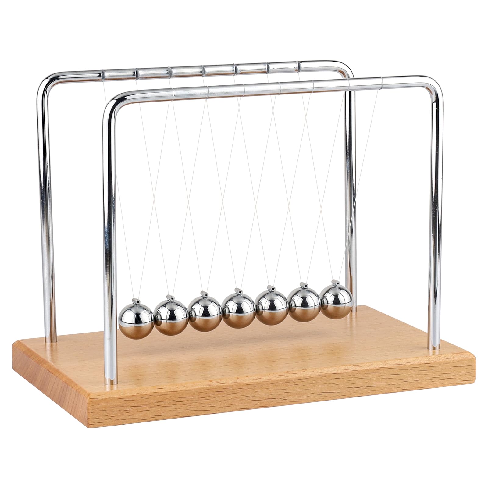 Smilesorg Newton's Cradle beads in balanced motion illustrating gravity transfer