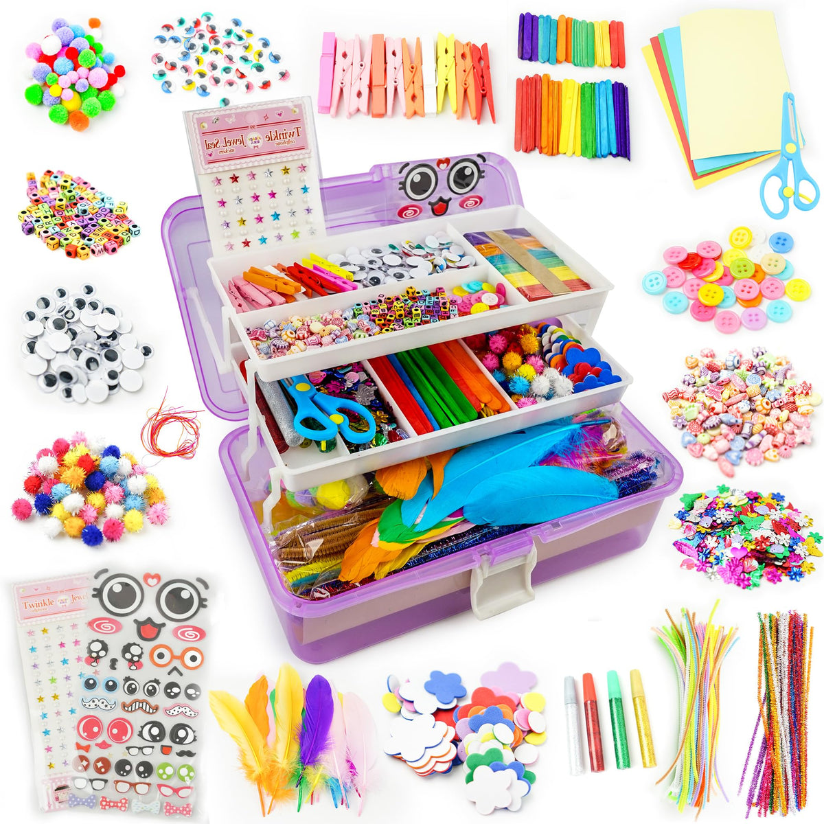 SMILESSKIDDO art craft kit cover with vibrant supplies for creative play.