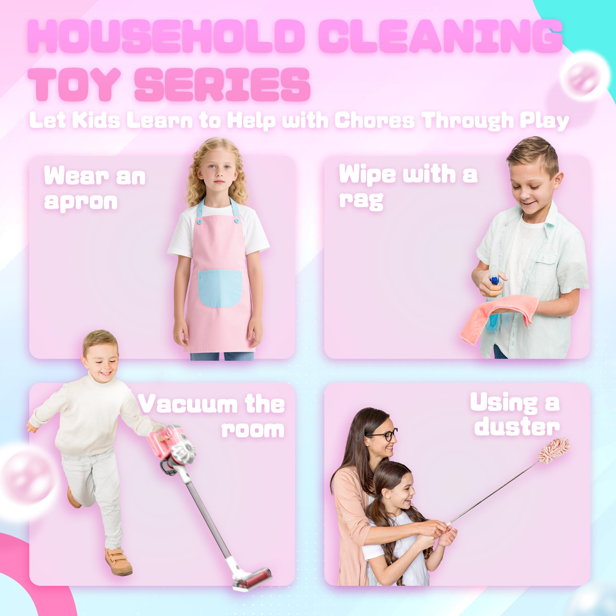 Colorful balls for SMILESSKIDDO vacuum pickup during cleanup fun
