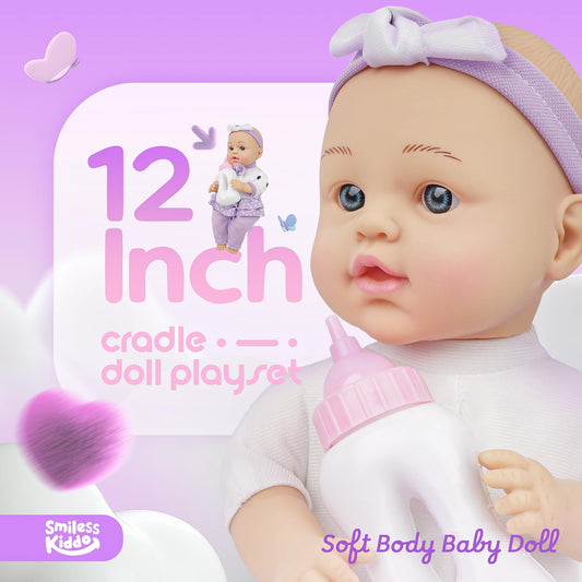 SMILESSKIDDO doll with bottle and blanket for realistic care play