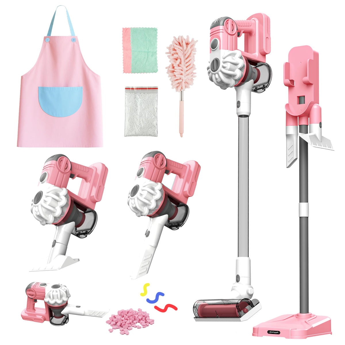 SMILESSKIDDO kids vacuum 3-in-1 real suction for authentic play cleaning