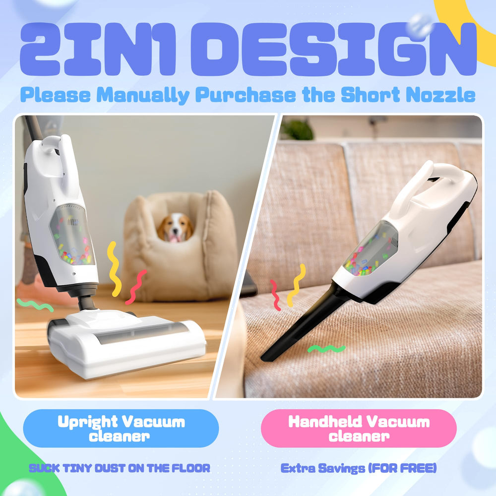 SMILESSKIDDO Kids Vacuum with two nozzles for versatile play tasks