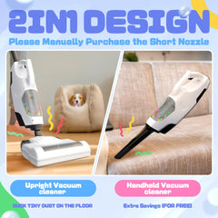 SMILESSKIDDO Kids Vacuum with two nozzles for versatile play tasks