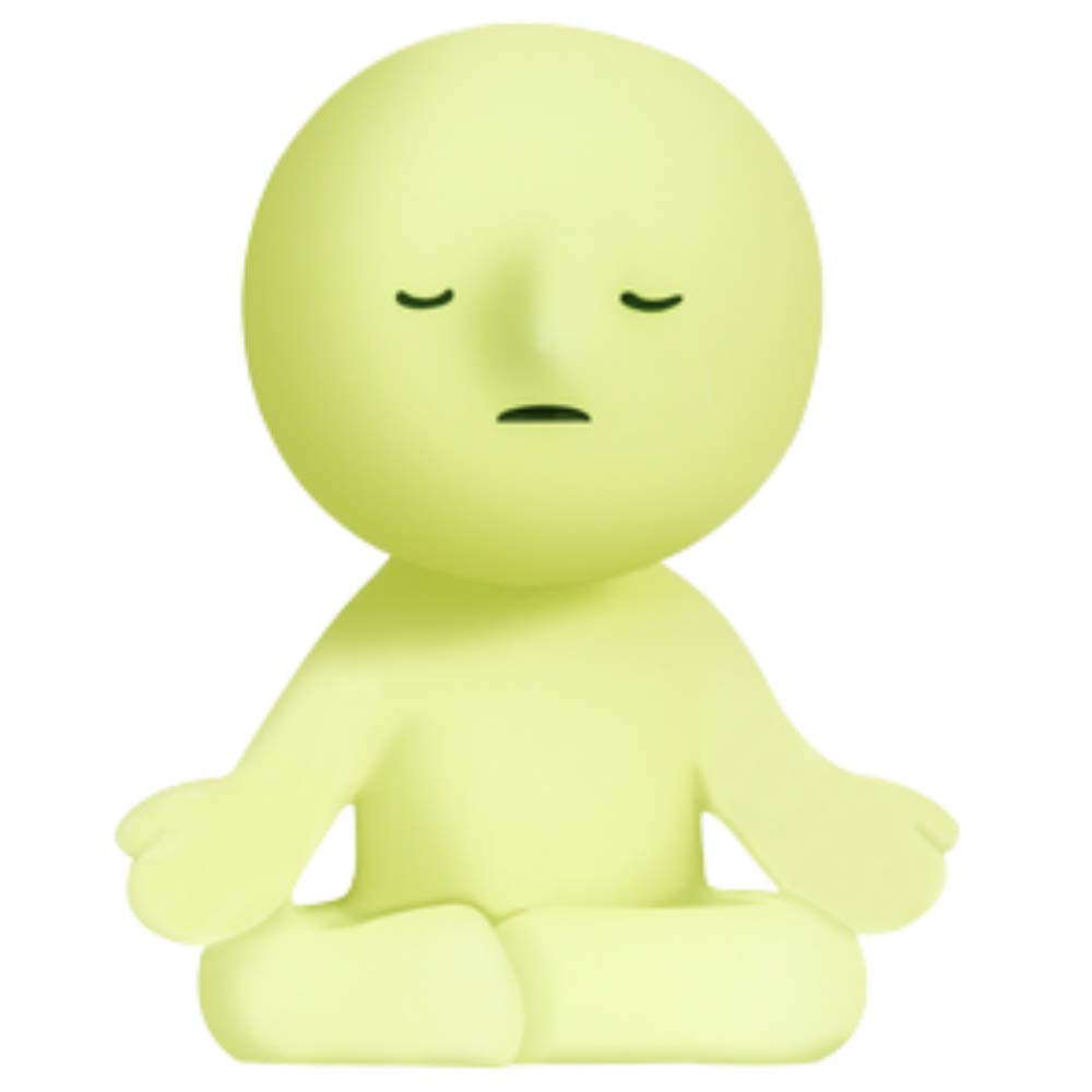 Smiski Spinal twist glow figure showcases a playful backbend in dim room.