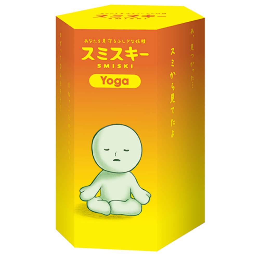 Smiski Yoga Series glow-in-the-dark figure sits on a shelf for playful nighttime ambiance.