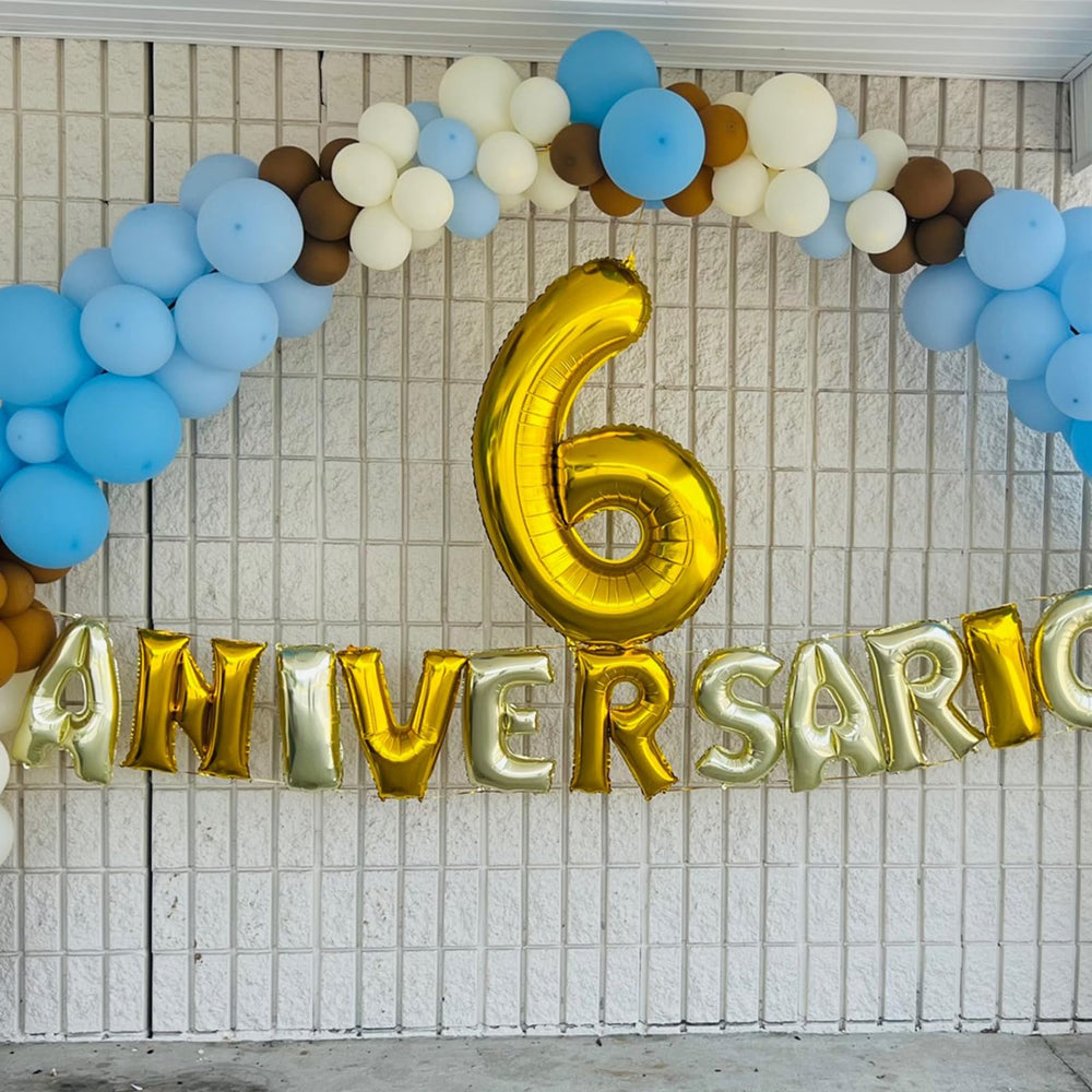 Smlpuame gold 3-balloon creates elegant milestone display