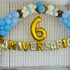 Smlpuame gold 3-balloon creates elegant milestone display