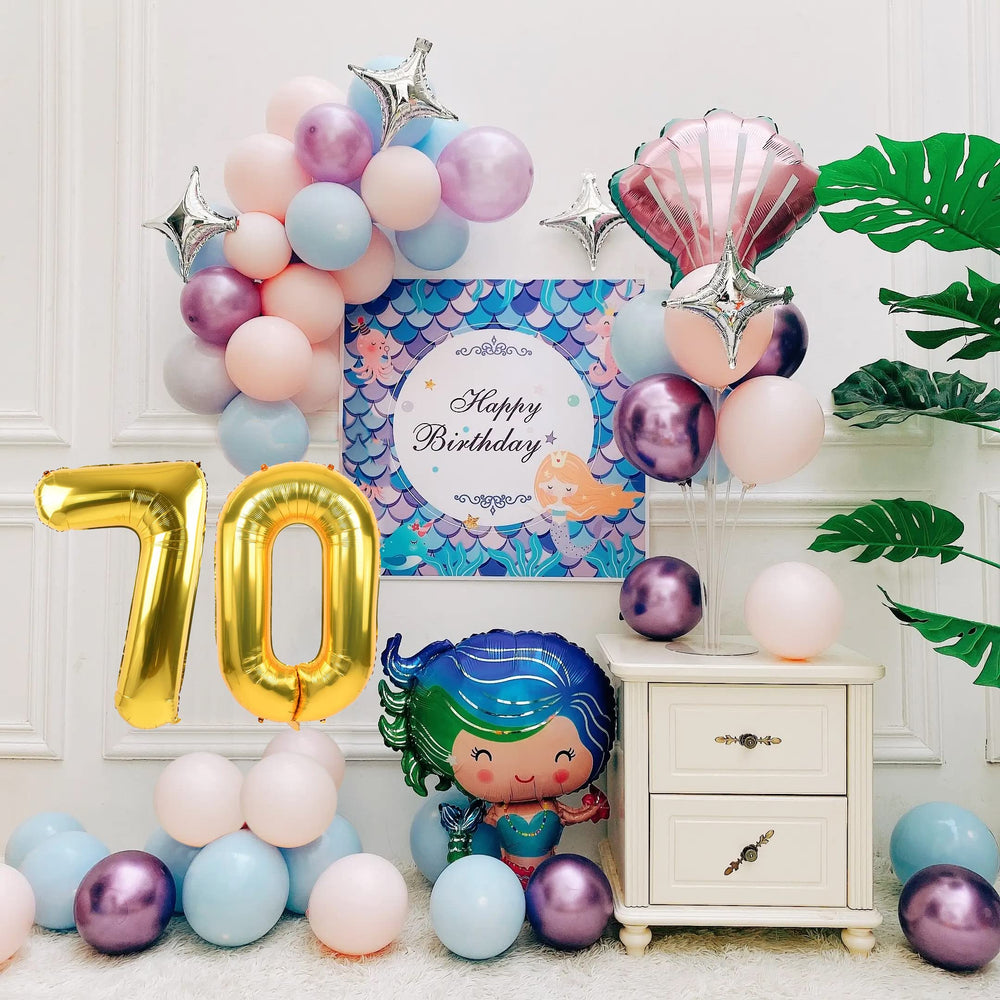 Smlpuame 40-inch number balloon 1 gold ideal for anniversary celebrations.