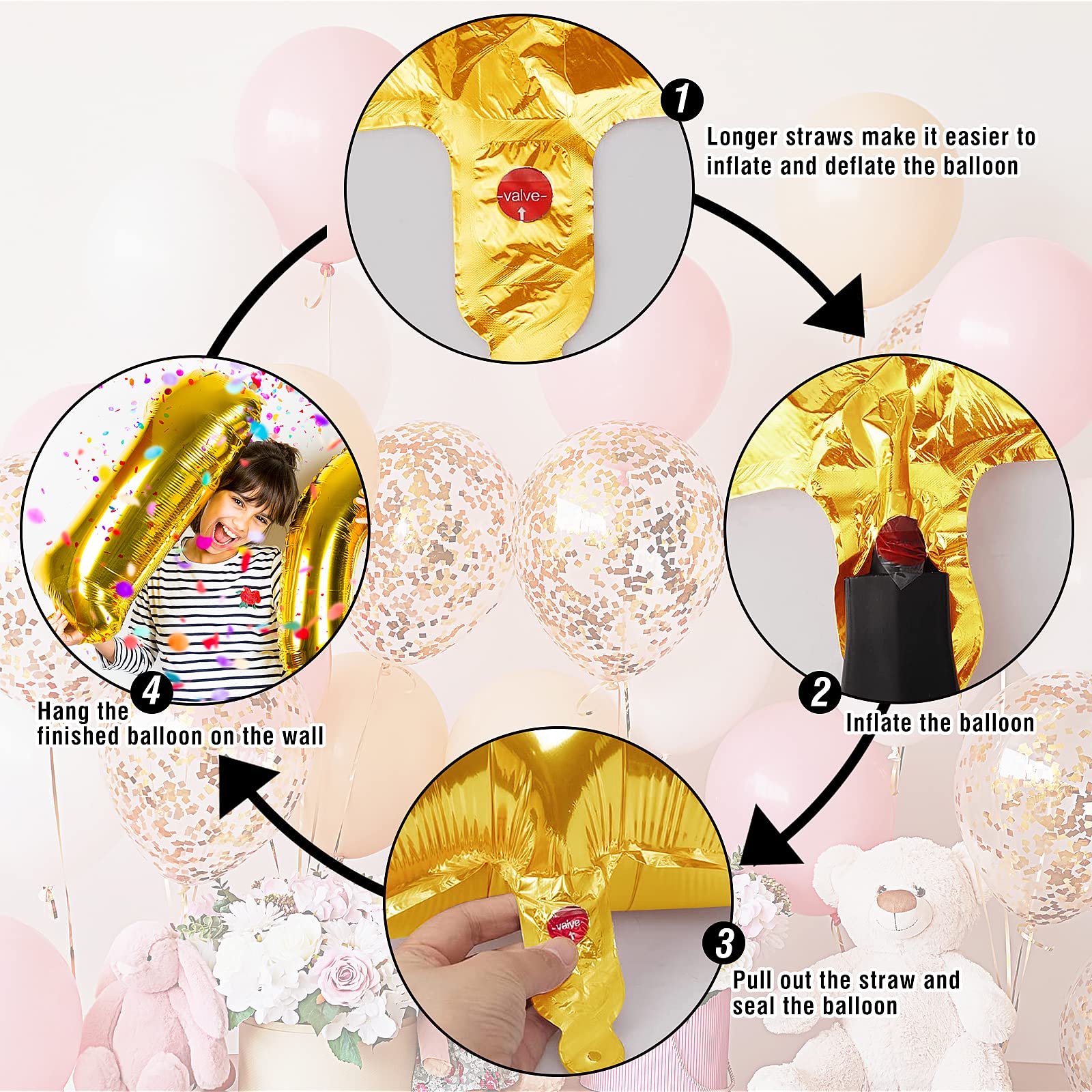 Smlpuame 40 inch foil balloons suit birthdays, weddings, and anniversaries with style.