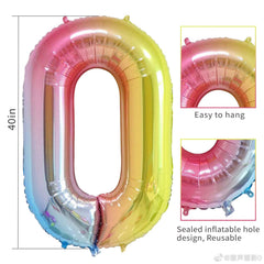 Smlpuame number balloons with reflective foil finish add luxe wall decor.