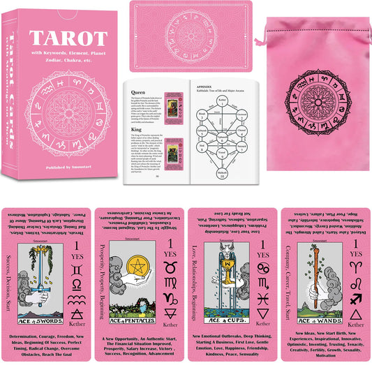 Smoostart 78-card tarot set for beginners with clear meanings and durable stock.