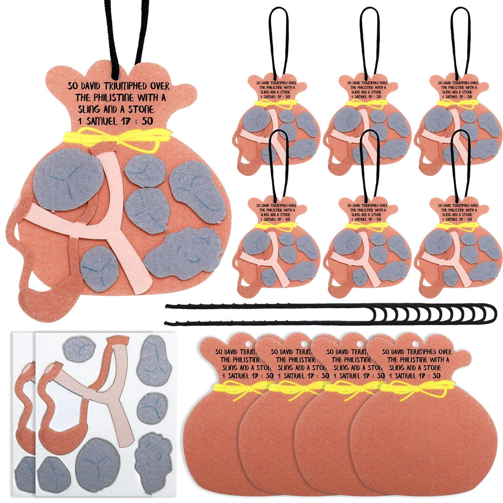 SmoothNovelty David and Goliath ornament kit in felt, ideal for classroom crafts and storytelling