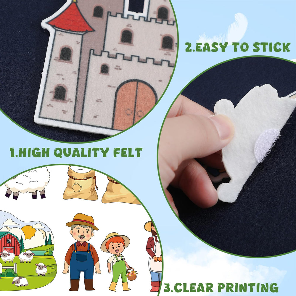 SmoothNovelty flannel board frog theme encourages imaginative play and scene sequencing