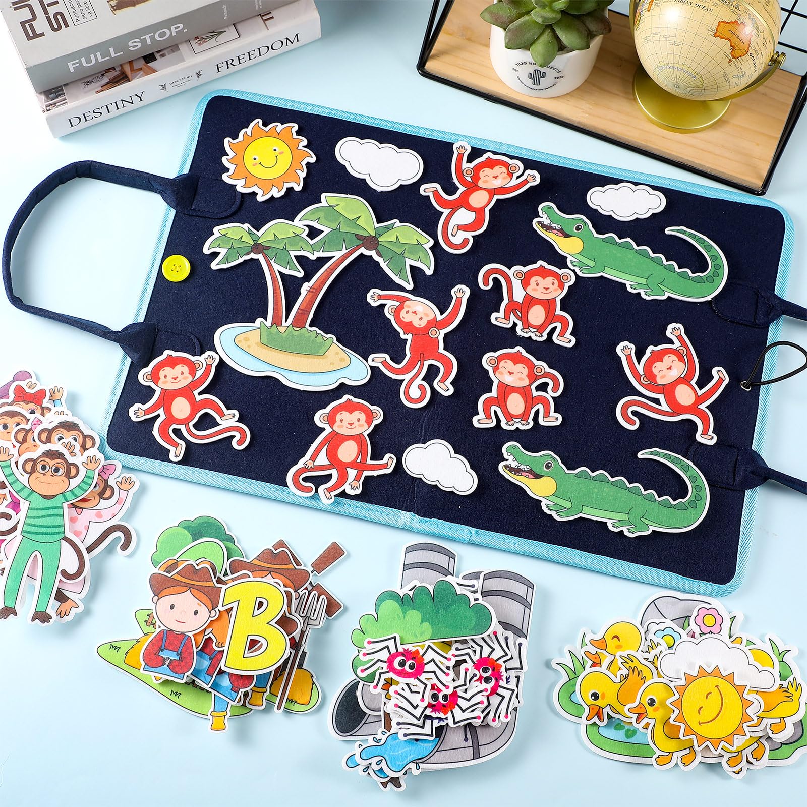 SmoothNovelty flannel board monkey theme boosts storytelling skills through characters