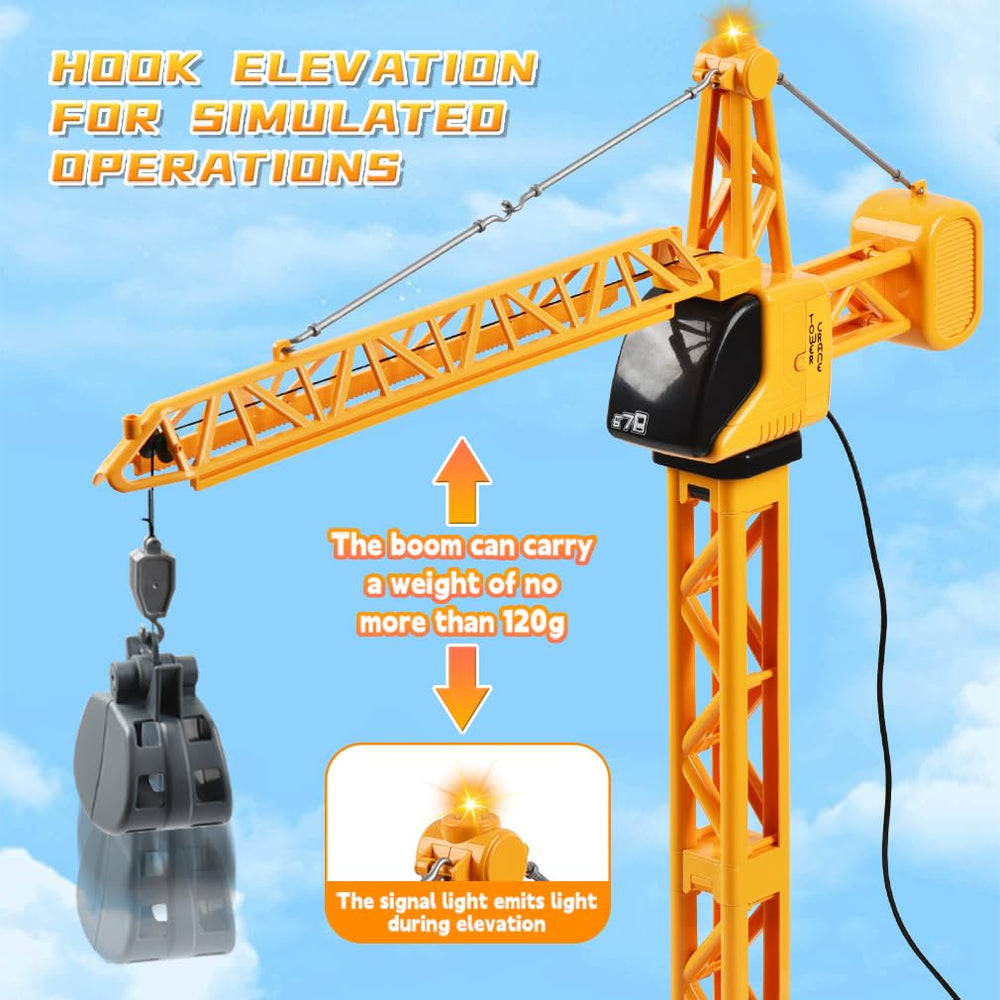 SNACKTANT crane toy with grabber, log, and lifting basket for pretend builds