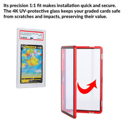 Snado gold-finish slab display adds premium look to any showcase.