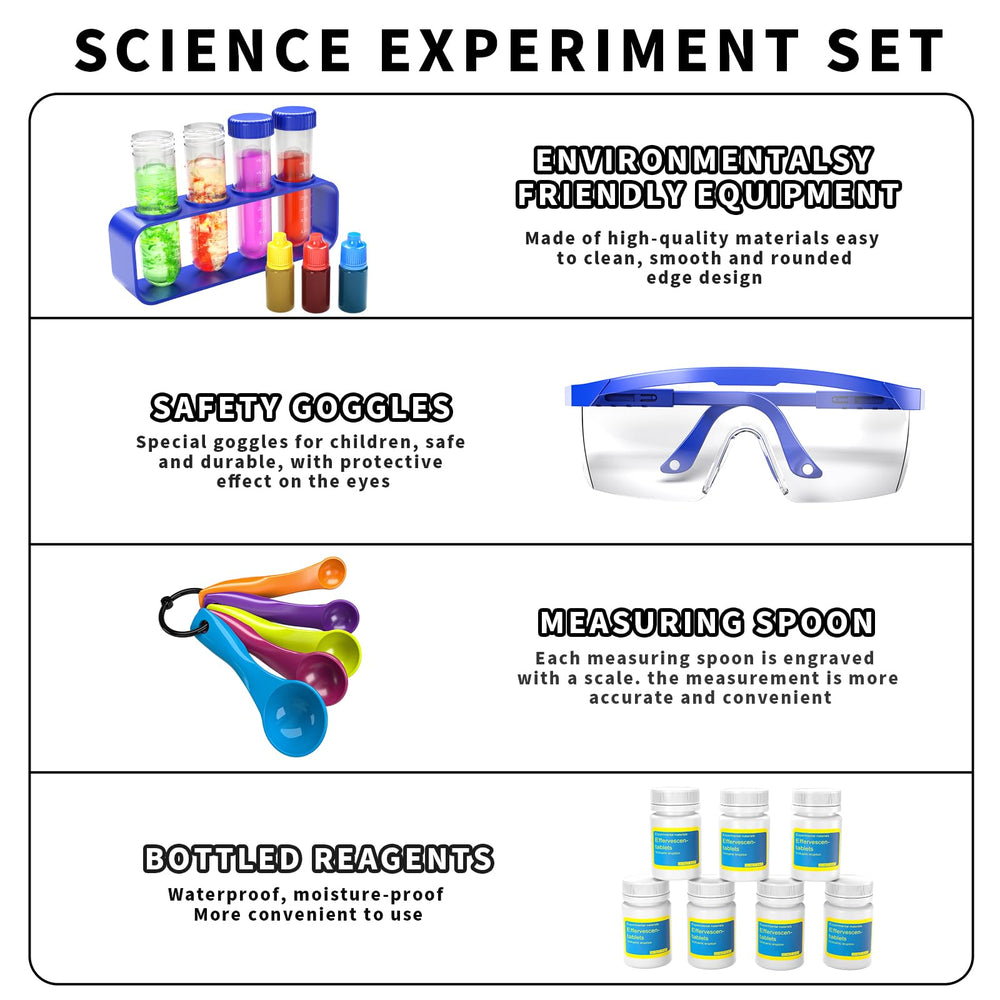 SNAEN chemical materials bottles with labels ready for easy, repeatable experiments