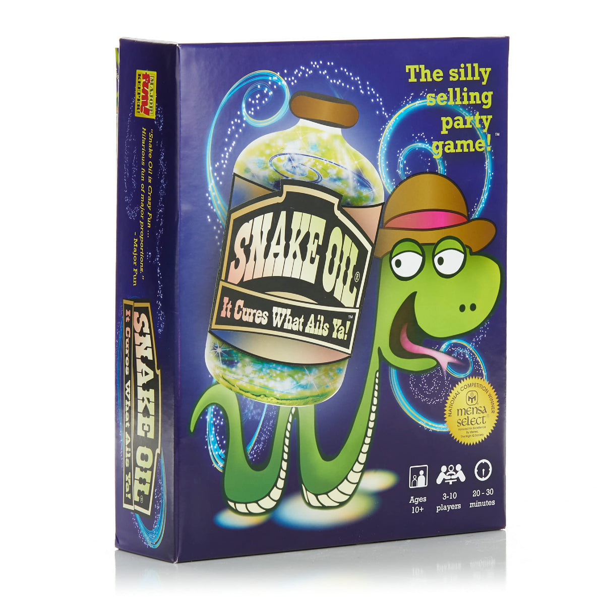 SNAKE OIL box front, the perfect party starter for groups of friends.