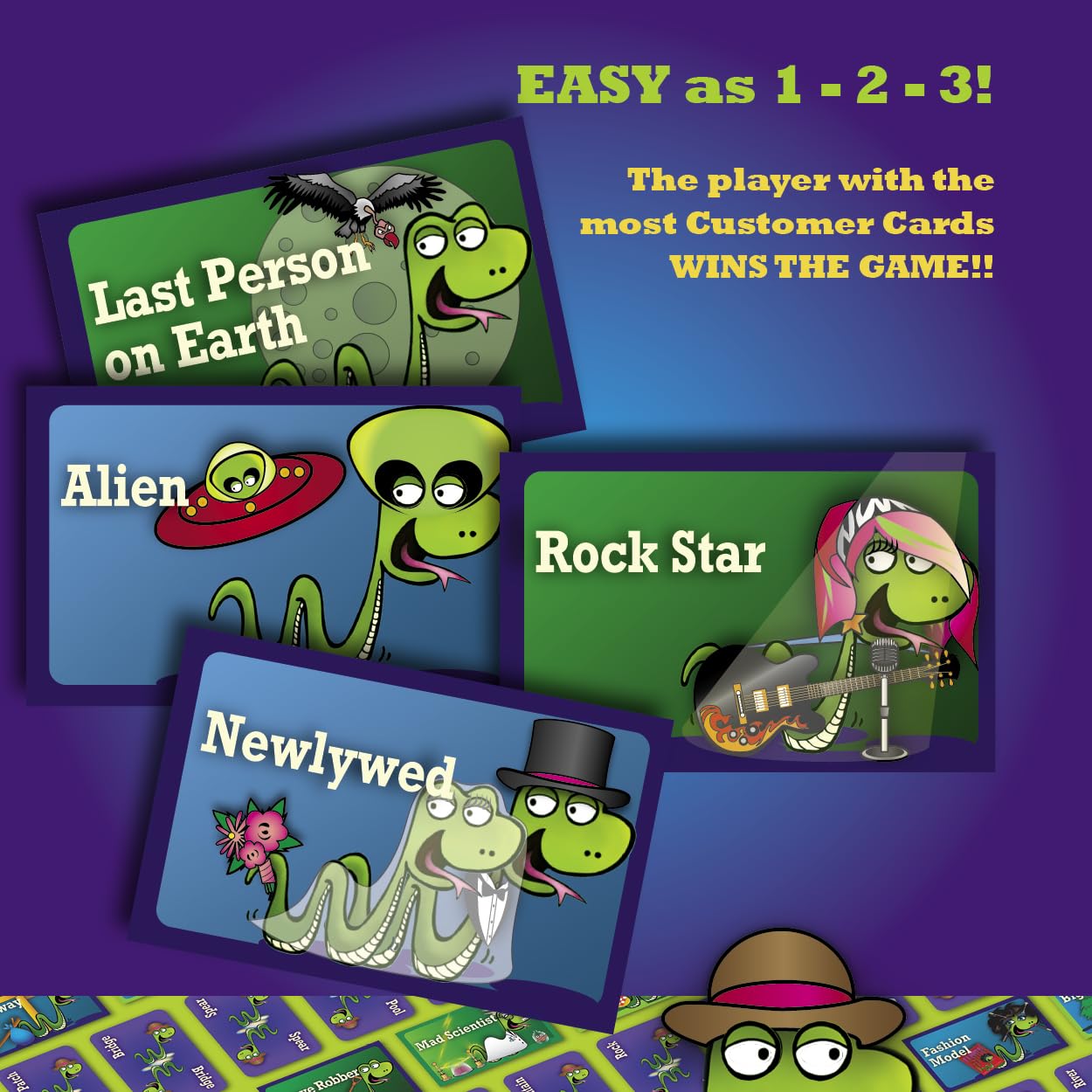 SNAKE OIL contents highlight 340 word cards and 30 customer cards.