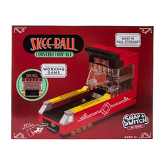 Snap and Switch skee-ball construction assembly showing a buildable arcade setup.