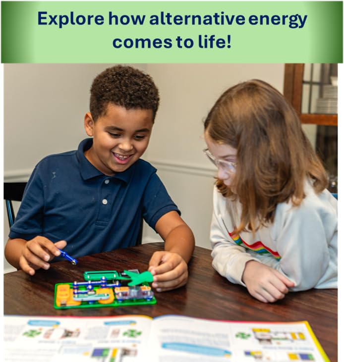 Snap Circuits Green Energy battery block and wires build portable power experiments.