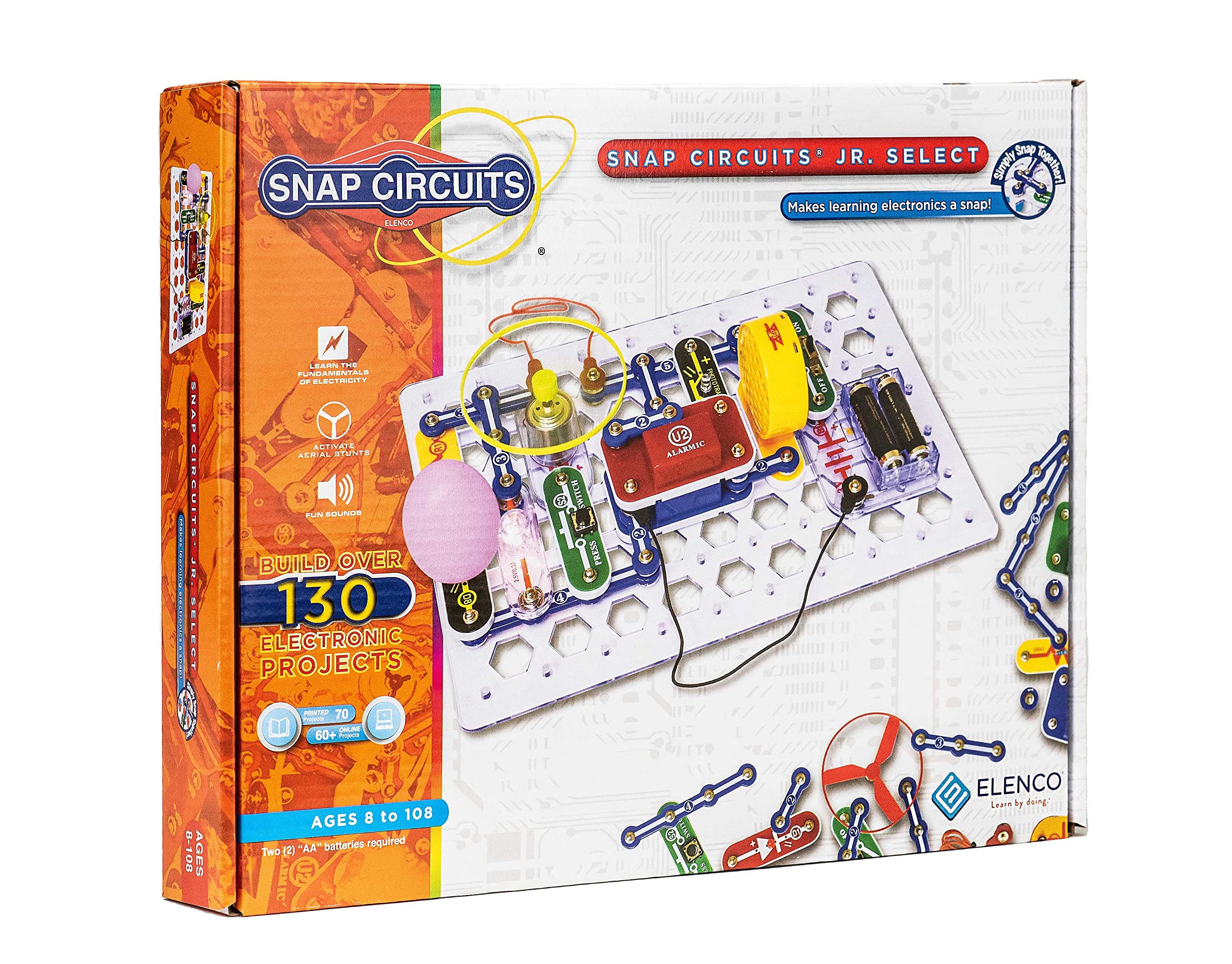 Snap Circuits Jr. Select kit with colorful parts for hands-on learning