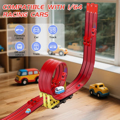 Snidov flexible track showing bendable loops for creative layouts.