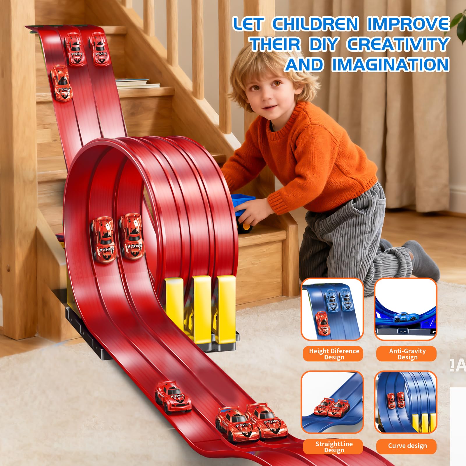 Snidov compatible with 1:64 scale cars for versatile racing.