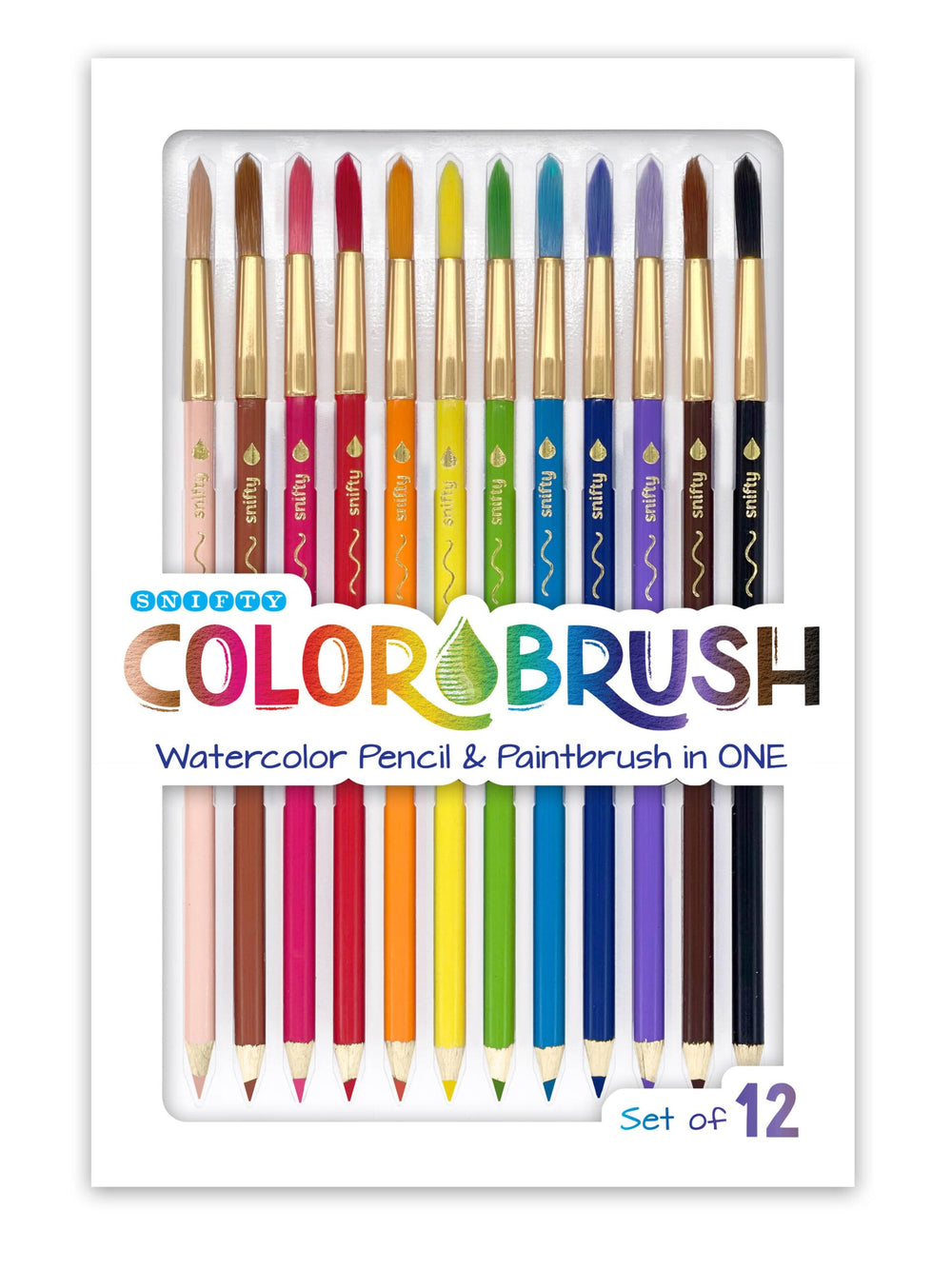 SNIFTY Colorbrush watercolor-pencil-in-one set for on-the-go art, blending colors easily.