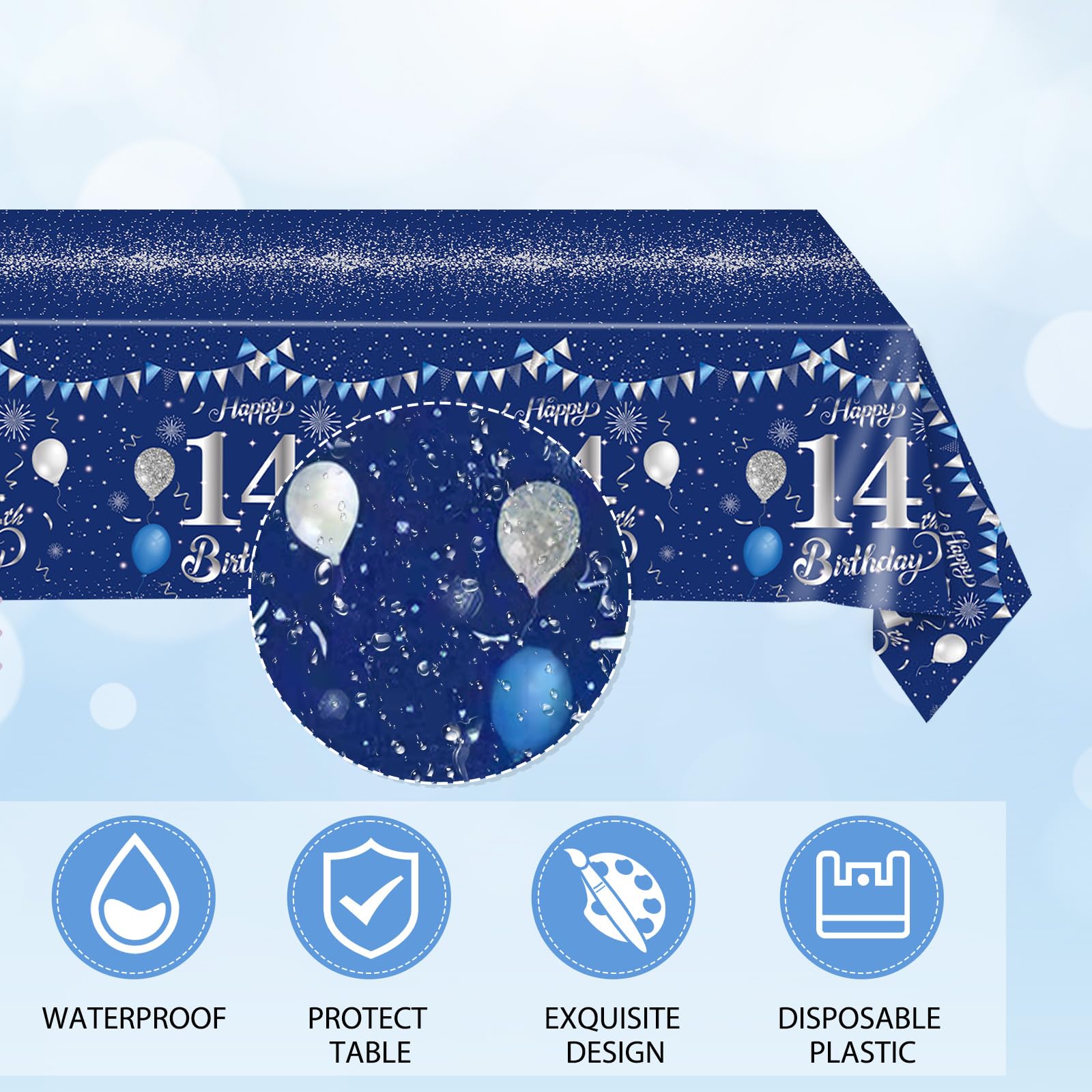 SNIMICS blue-silver party decor collection cohesive look