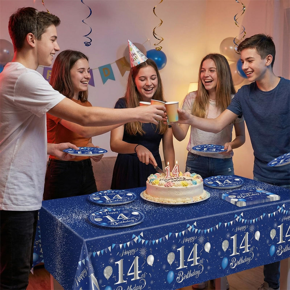 SNIMICS indoor/outdoor blue-silver party setup ready